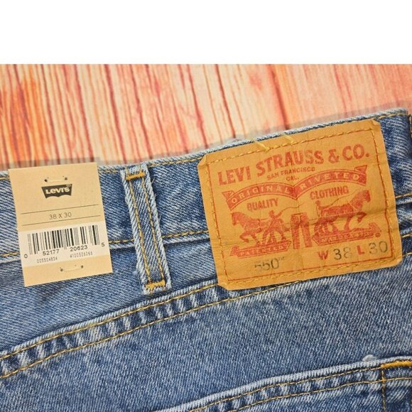 Levis Mens 550 Relaxed Fit Jeans 38x30 Blue Denim NWT - Picture 4 of 9